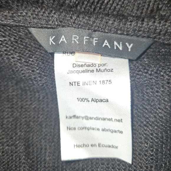 NWOT Karffany black Alpaca open front cape shawl wrap Womens Medium - Picture 3 of 6